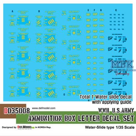 WWII US army Ammunition letter decal set
