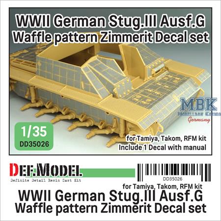 Stug III Ausf.G Waffle pattern Zimmerit Decal set