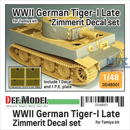 Tiger I Mid/Late Zimmerit Decal set (1/48)