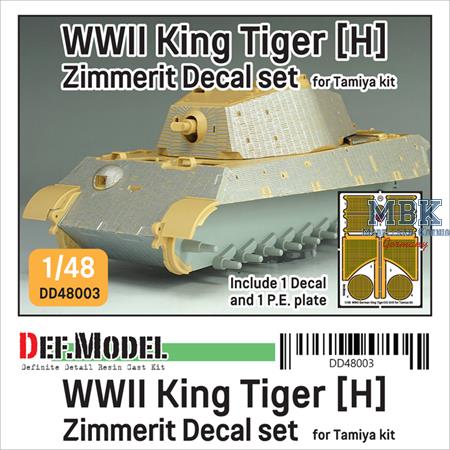 King Tiger [H] Zimmerit Decal set (1/48)