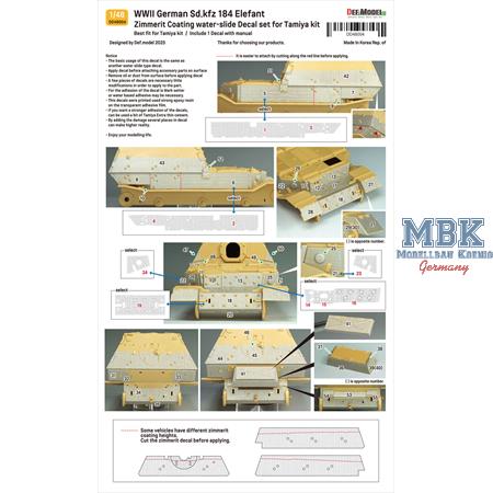 Elefant Zimmerit Coating Decal set (1/48)