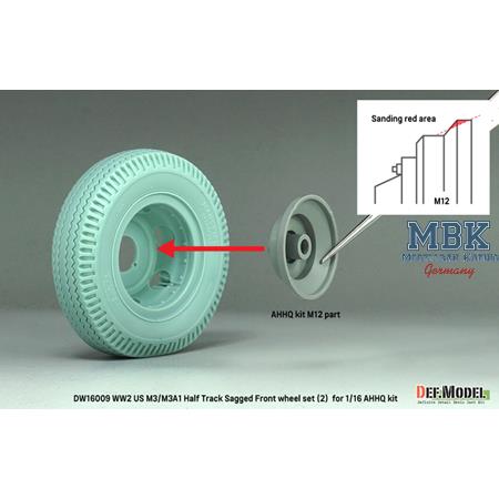 US M3/M3A1 Half Track Sagged Front wheel set (2)