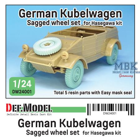 Kübelwagen Sagged Wheel set 1 1/24