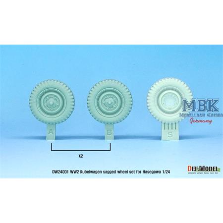 Kübelwagen Sagged Wheel set 1 1/24