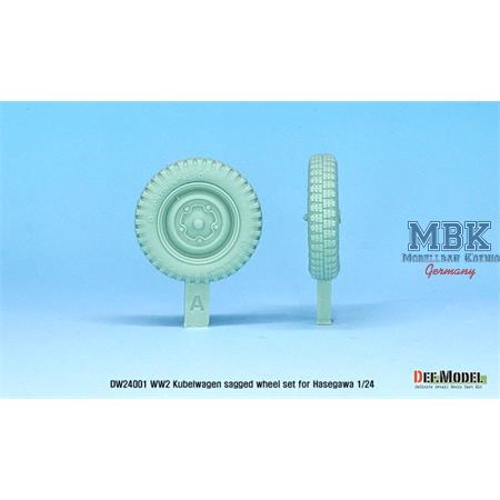 Kübelwagen Sagged Wheel set 1 1/24