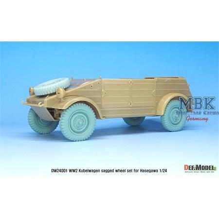 Kübelwagen Sagged Wheel set 1 1/24