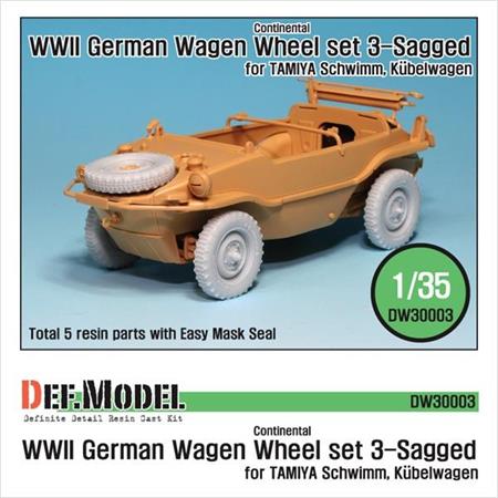 WW2 German Schwimmwagen Continental Wheel set 3
