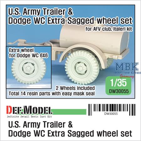 US Army Trailer & Dodge WC Extra Sagged Wheel set