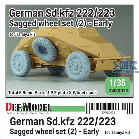 WW2 German Sd.kfz 222/223 Sagged wheel set-2 Early