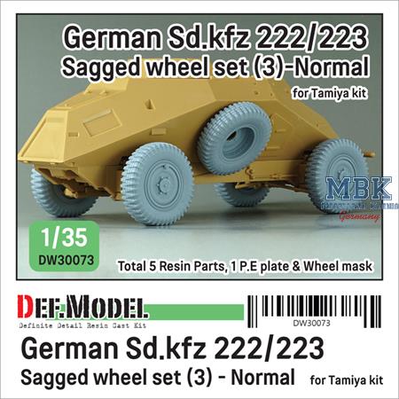 WW2 German Sd.kfz 222/223 Sagged wheel set-3 norm.