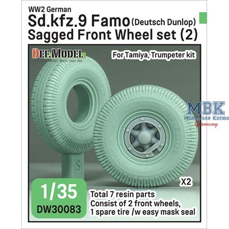 Sd.kfz.9 Famo Sagged Front Wheel set (2) - Dunlop