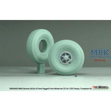 Sd.kfz.9 Famo Sagged Front Wheel set (2) - Dunlop