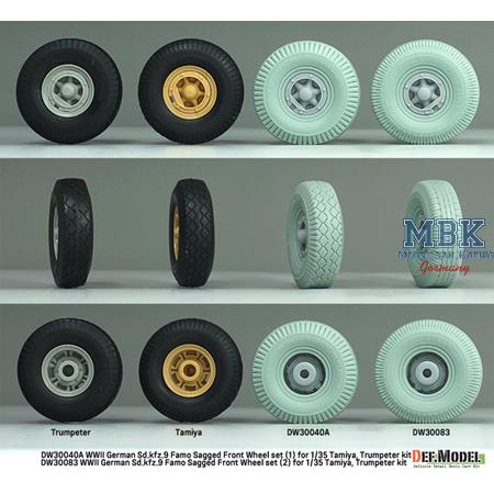 Sd.kfz.9 Famo Sagged Front Wheel set (2) - Dunlop