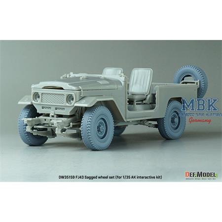 FJ43 Sagged wheel set - Bridgestone (for 1/35 AK)