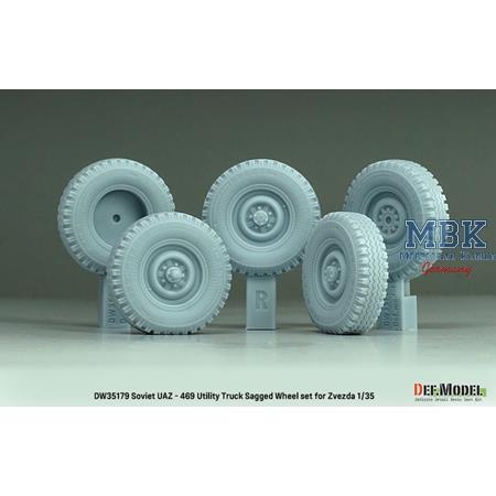 UAZ - 469 Utility Truck Sagged Wheel set (Zvezda)