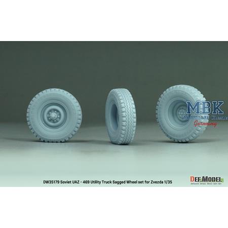 UAZ - 469 Utility Truck Sagged Wheel set (Zvezda)