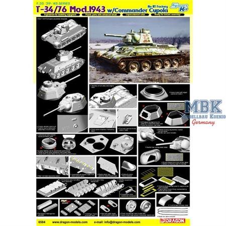 T-34/76 Mod. 1943 w/Commander Cupola - Smart Kit