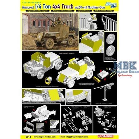 1/4 Ton Armored 4x4 Truck w/.50cal MG ~ Smartkit