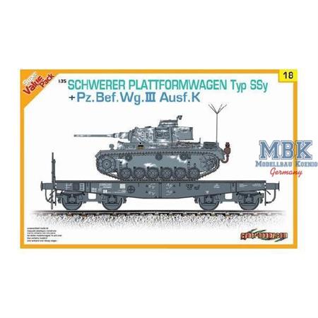 Schwerer Plattformwagen SSy + PzBefwg.III Ausf.K