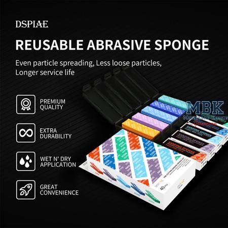 DSPIAE Reusable Abrasive Sponge Sandpaper 400-1500