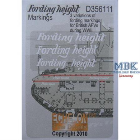 Fording height Markings - Tiefwaatmarkierungen