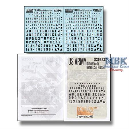 US Army Bumper Code Generic Set 2 Black