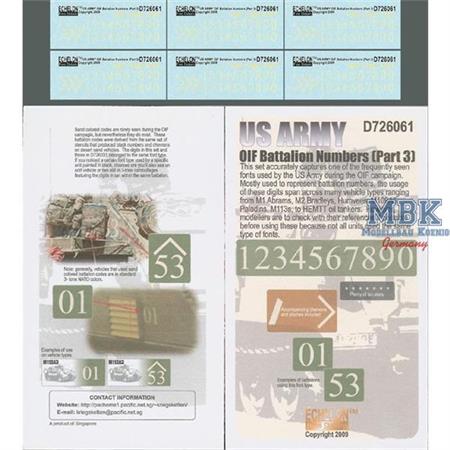 US Army OIF Battalion Numbers (Part 3) 1:72