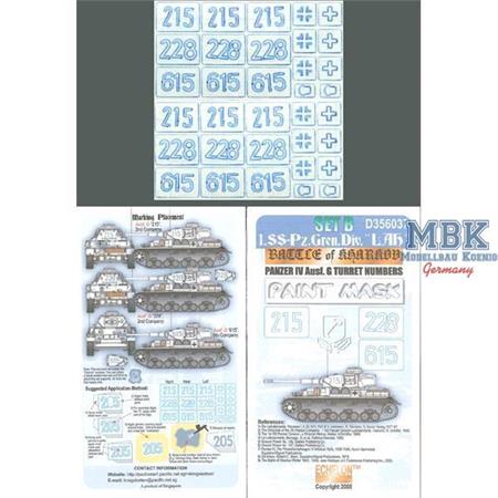 LSSAH PzIV Ausf.G Kharkov Numbers (Set B Paint Mas