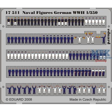Deutsche Marine Figuren, bemalt, 1:350