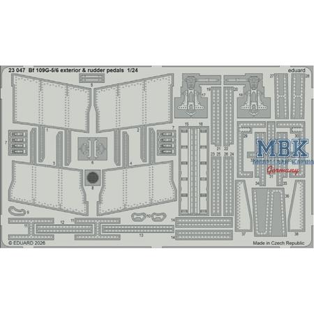Messerschmitt Bf-109G-5/6 exterior & rudder pedals