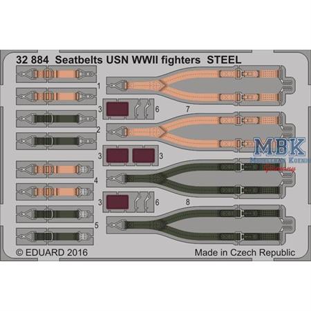 USN WWII Fighter  seatbelts STEEL  1/32