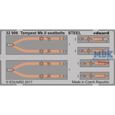 Tempest Mk. II  seatbelts STEEL 1/32
