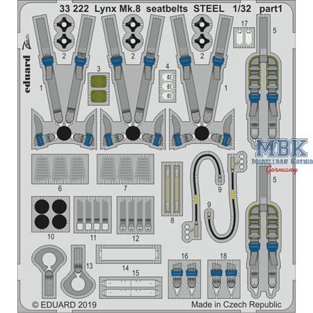 Westland Lynx Mk.8 seatbelts STEEL 1/32