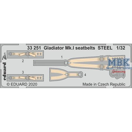 Gloster Gladiator Mk.I saetbelts STEEL 1/32