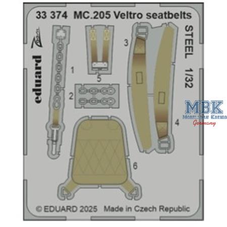 Macchi MC.205 Veltro seatbelts STEEL 1/32