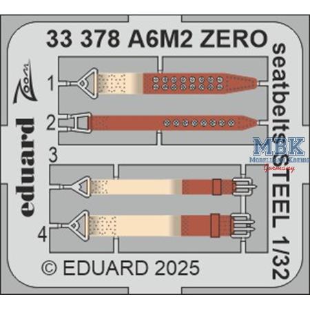 Mitsubishi A6M2 Zero seatbelts STEEL 1/32