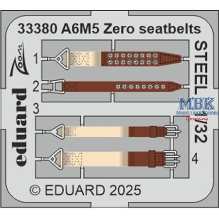 Mitsubishi A6M5 Zero seatbelts STEEL 1/32