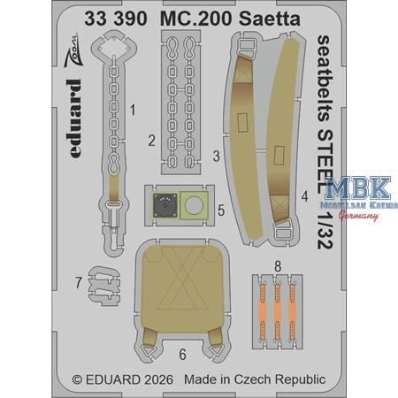 Macchi C.200 Saetta seatbelts STEEL 1/32