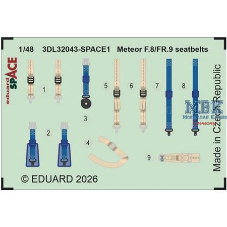 Gloster Meteor F.8 / FR.9 seatbelts SPACE 1/32