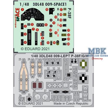 P-38F Lightning SPACE-3D Decals + etched parts