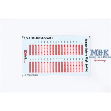 Remove Before Flight (white) SPACE -3D Decals + PE