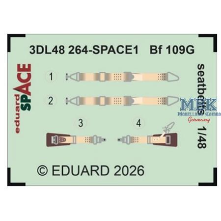 Messerschmitt Bf-109G seatbelts SPACE 1/48