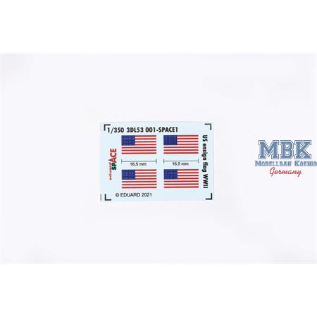 US ensign flag WWII SPACE 1/350  3D Decals + PE