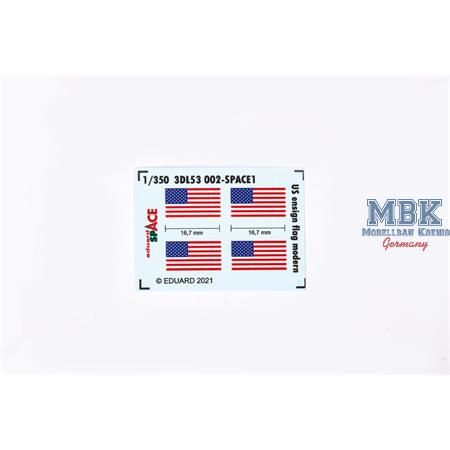 US ensign flag modern SPACE 1/350  3D Decals + PE
