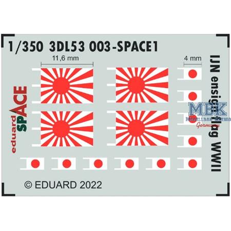 IJN ensign flags SPACE 1/350  3D Decals + PE