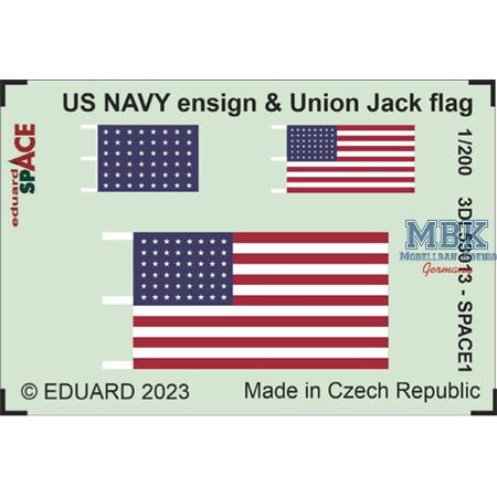 US Navy ensign & union jack flag SPACE 1/200
