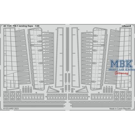 Grumman FM-1 Wildcat landing flaps 1/48