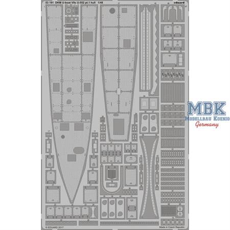 DKM U-boat VIIc U-552 pt. 1 hull 1/48