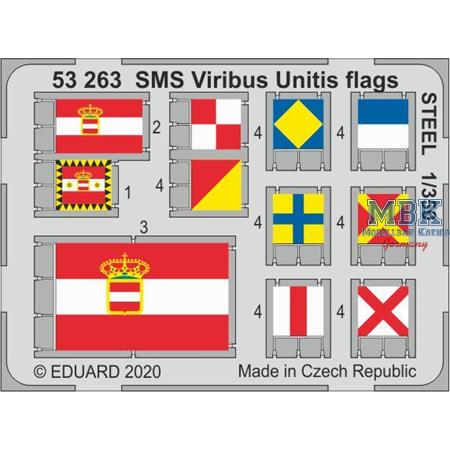 SMS Viribus Unitis flags STEEL 1/350