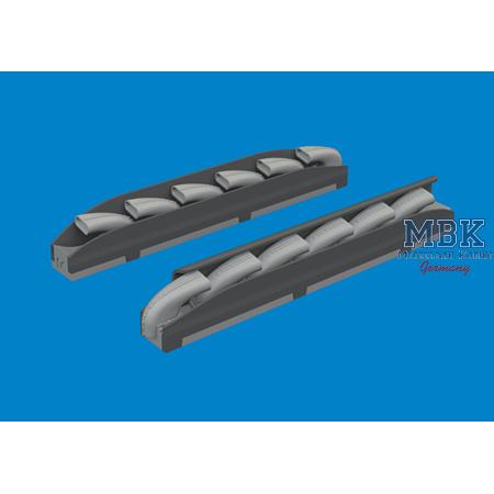 Messerschmitt Bf-109K-4 exhaust stacks PRINT 1/32